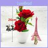 Realistic Silk Rose Plant With Textured Finish For Home Decor And Wedding Centerpieces