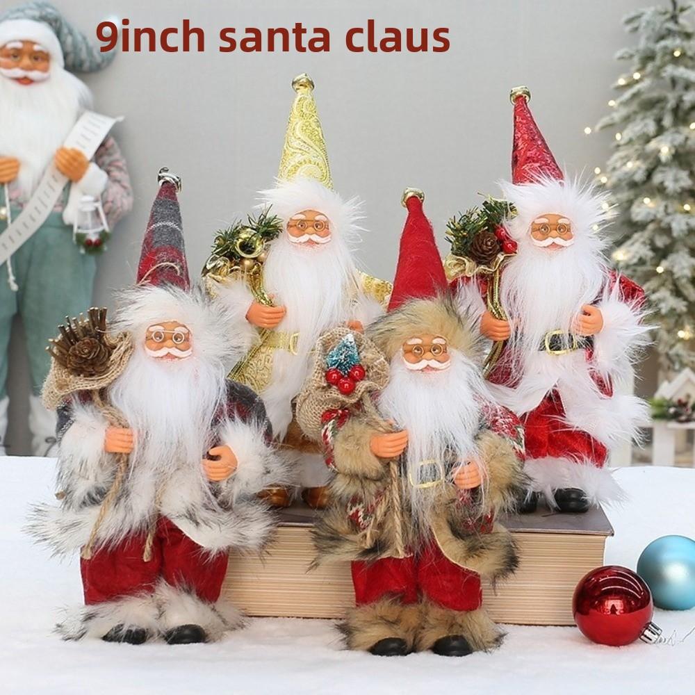Home Decoration Xmas Tree Ornament 9 Inch Santa Claus Doll New Santa Claus Decorations  Gift