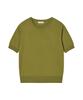 JE NE SAIS QUOI [Essential] Cashmere Light Short Sleeve Crew Neck_Olive