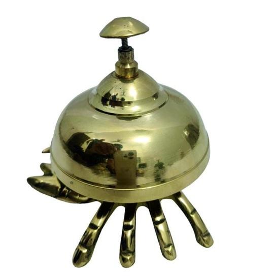 Brass Crab Bell: Handcrafted Desk Service Bell, Vintage Decor