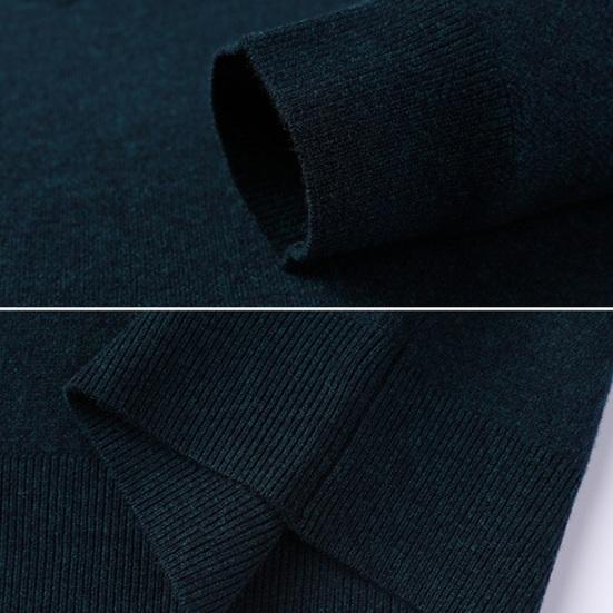 Høst Vinter Herregenser V-hals Strikket Ensfarget Elastisk Stretch Genser Middels Lengde