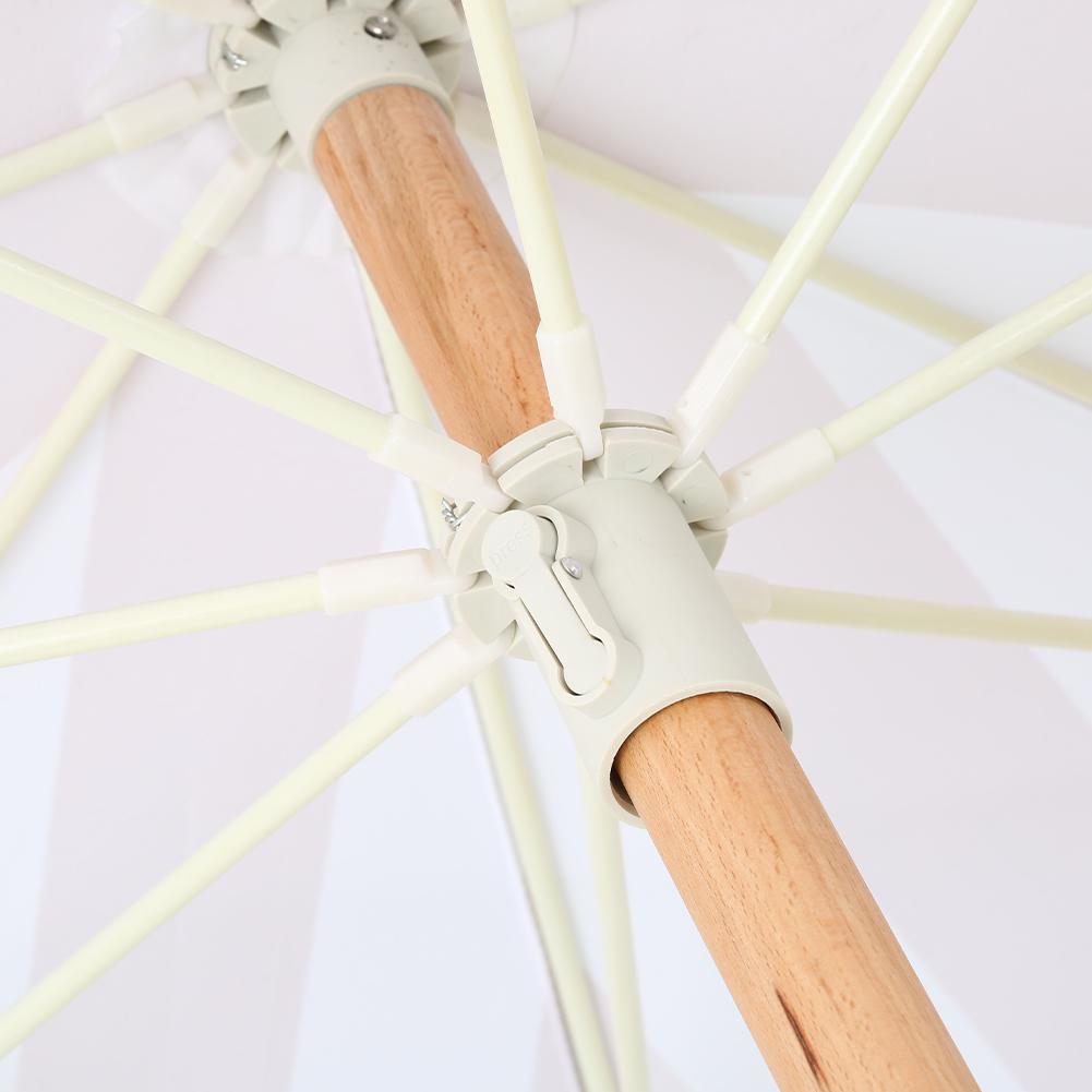 Striped Patio Bohemian Tassel Beach Umbrella Striped with Fringe UPF50+ Tilt Pole Portable Sunshade for Pool Garden Backyard