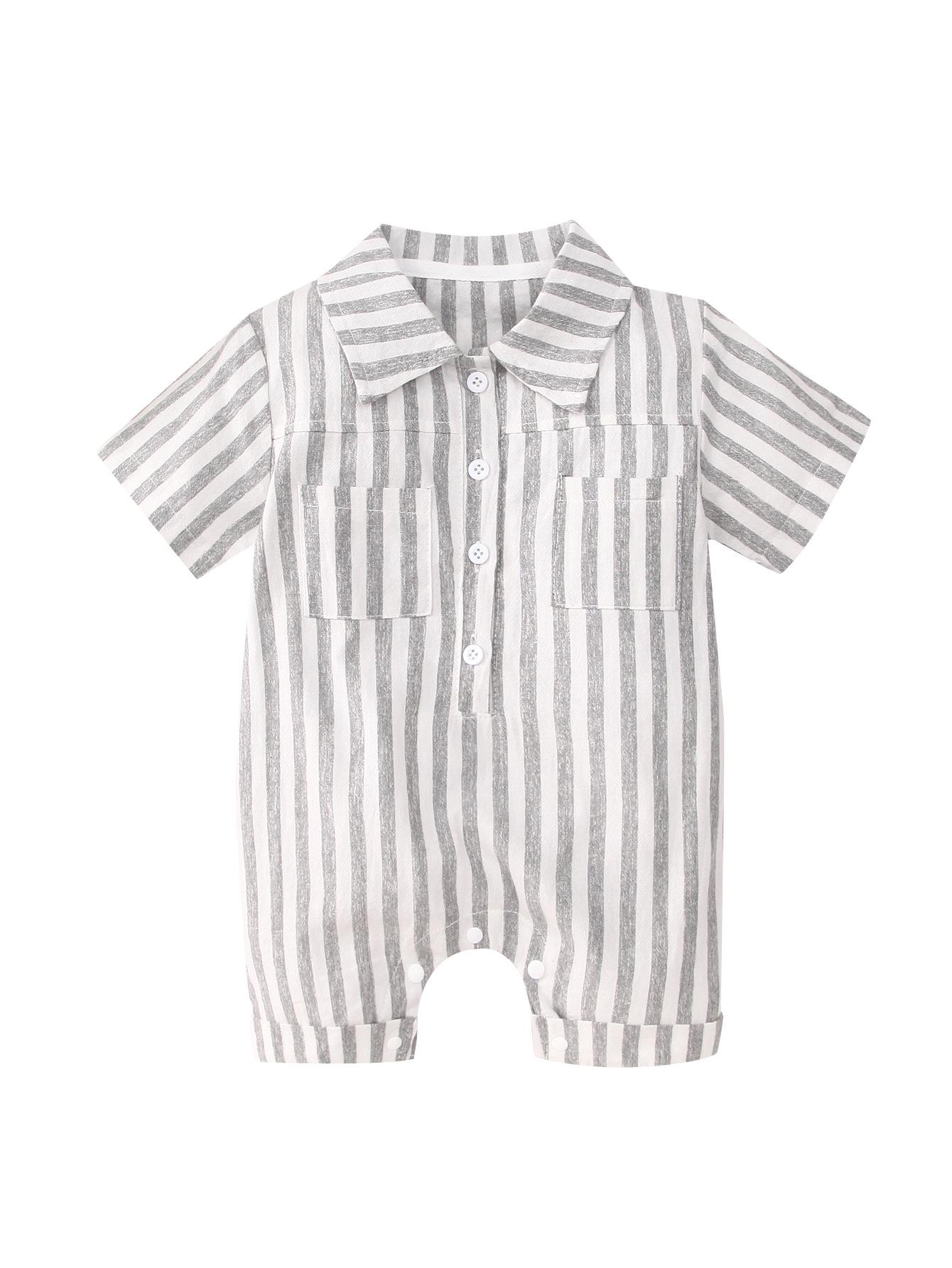 

Детский ромпер для мальчиков и девочек, 0-1 год, всесезонный хлопок, размер 73 80cm серый