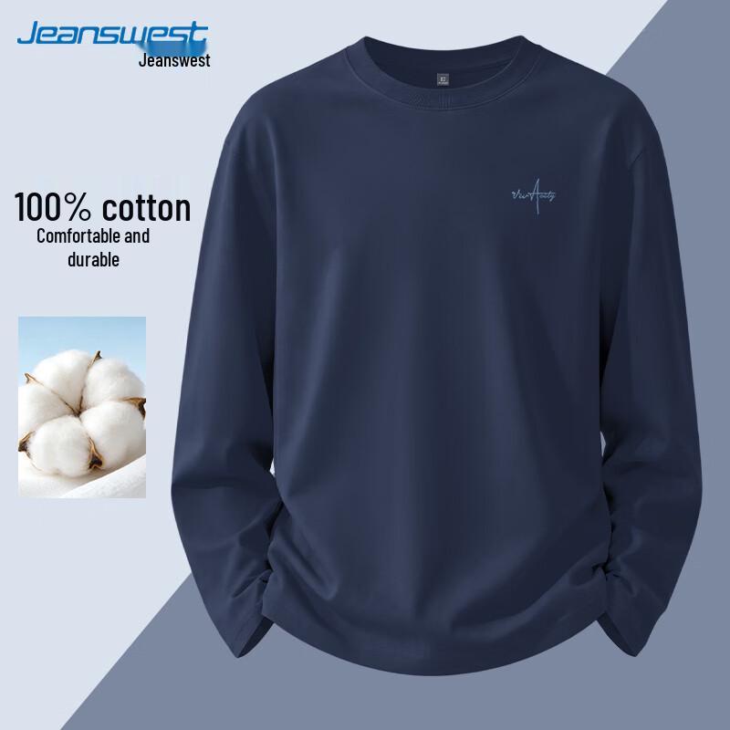 Jeanswest Men's Heavyweight Pure Cotton Long-Sleeve T-Shirt