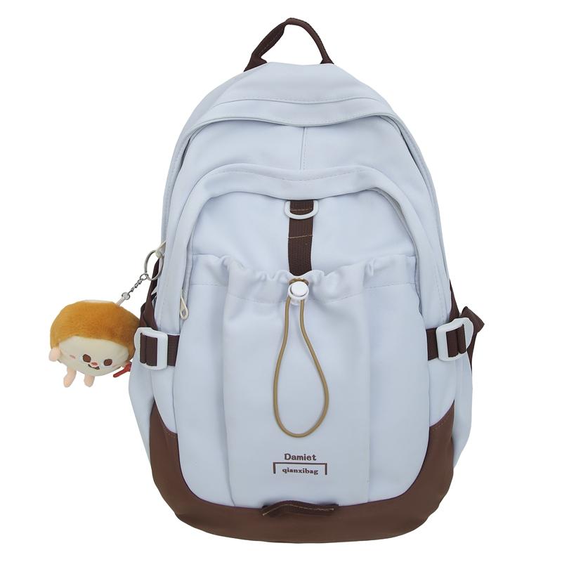 Студенческий рюкзак большой емкости женский рюкзак цветной блок школьный портфель — фото 18