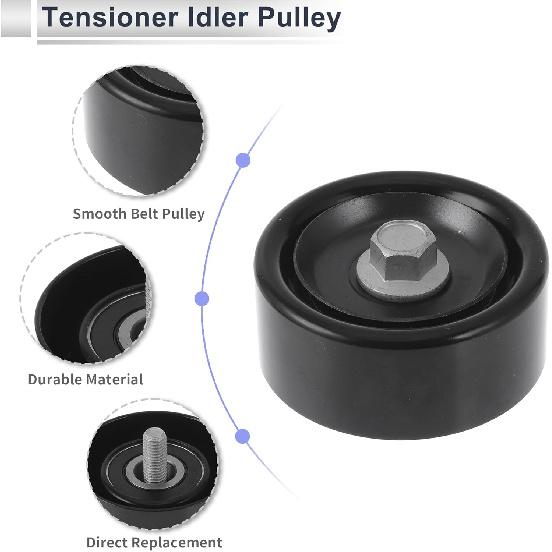 Drive Belt Idler Pulley for Kia Sportage 2011-2016 for Hyundai Santa Fe 10-12 Serpentine Tensioner Pulley Idler No.2528725000/2528725110 1 Pc
