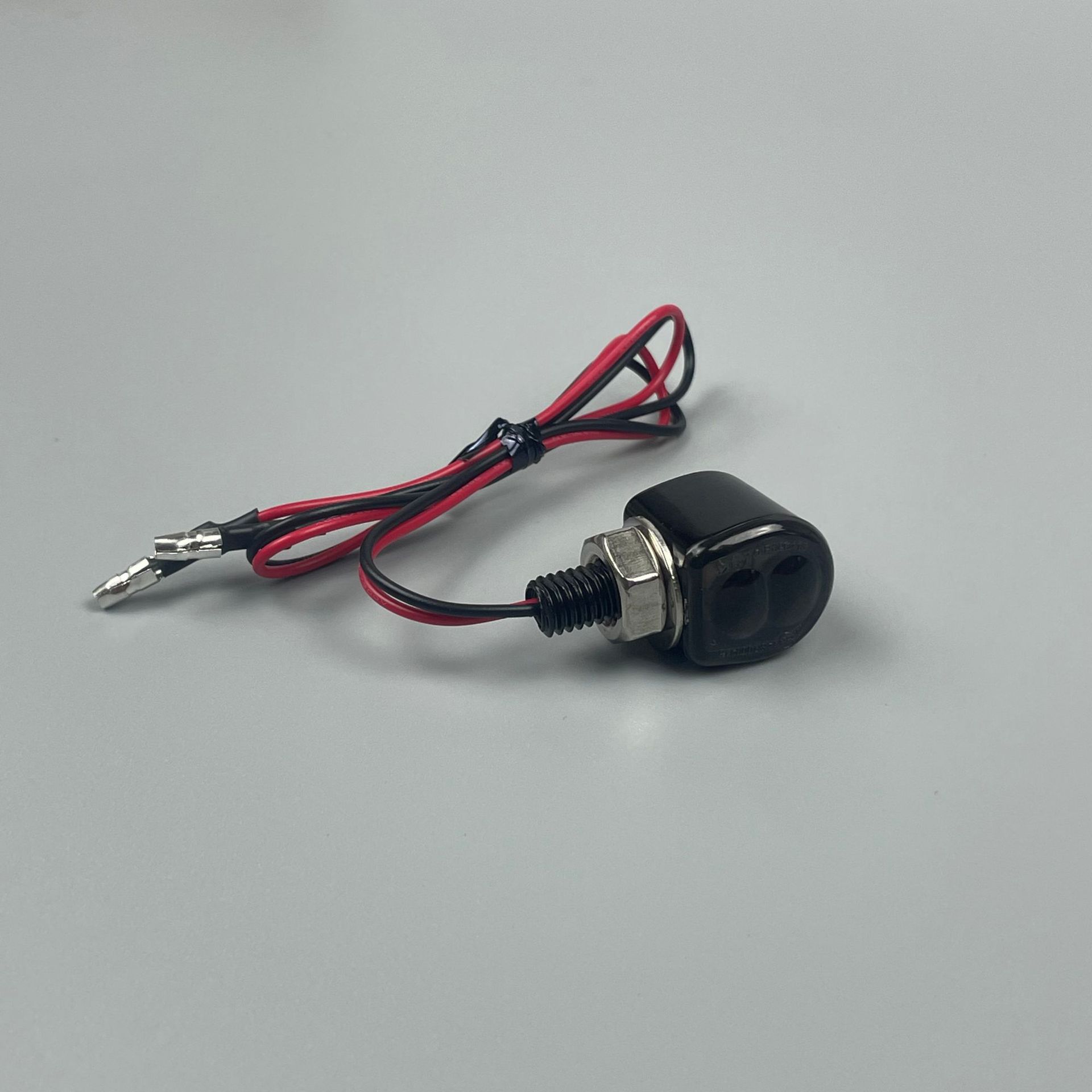TCYATO  Motorcycle LED Mini Turn Signal Light Retro Motorcycle Signal Light Metal Turn Signal Light Smoked black mask