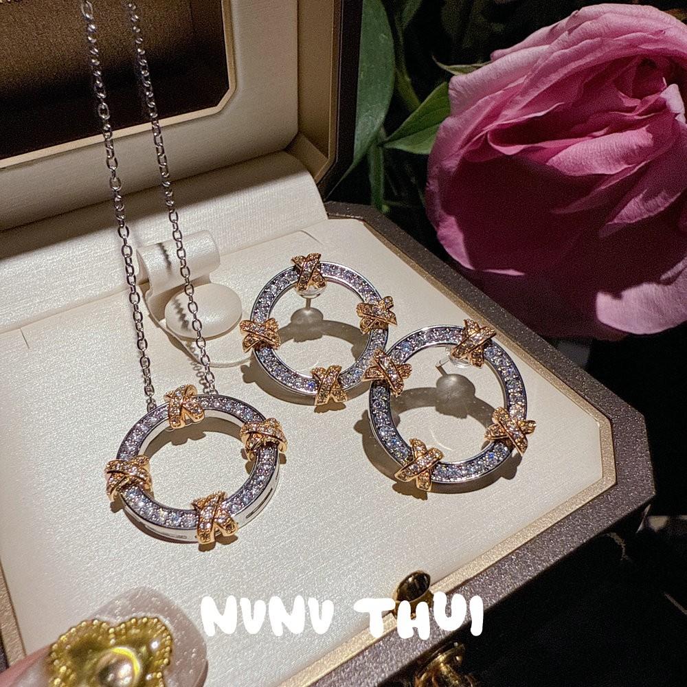 Jewelry, Italian Vintage Garland Gem Necklace, Light Luxury, Daisy Agate Gem Ring, Set