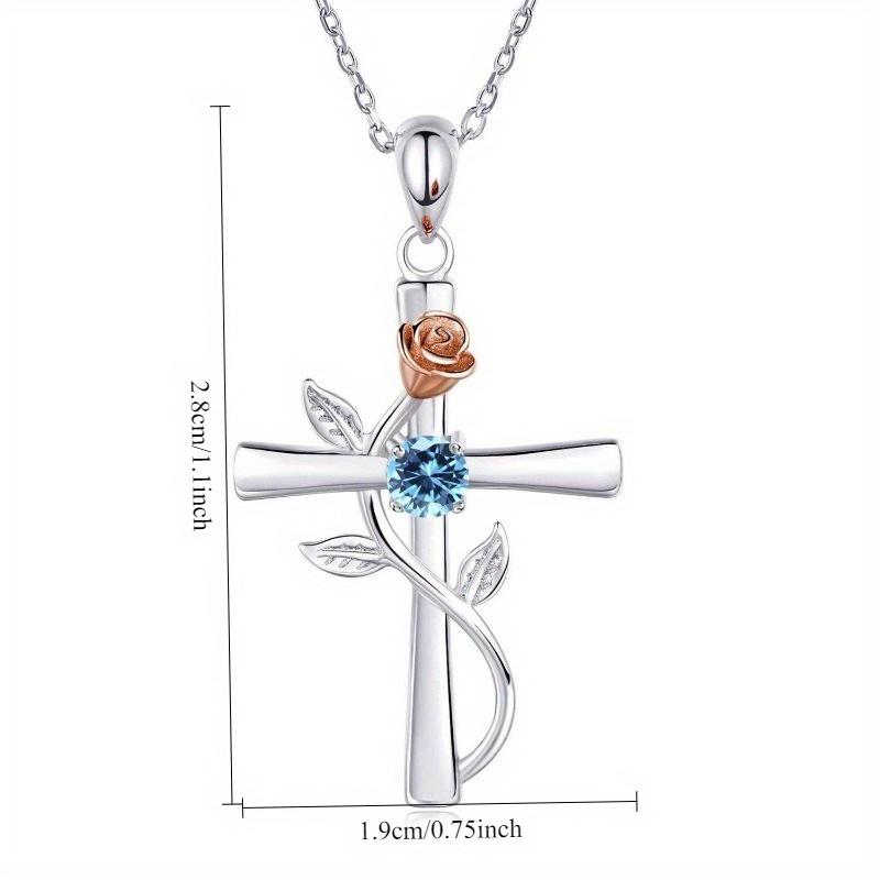 1Pc Fashion, Inlaid with Synthetic Zircon, Romantic Flower Rose Wrapped Personalized Pendant