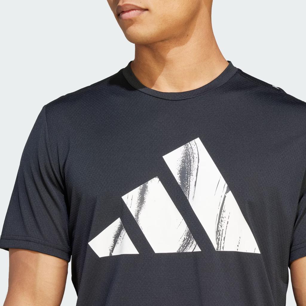 Adidas Brand Love Logo Print Running T-Shirt Men Tops Black HZ4512