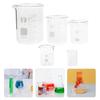 5Pcs Glass Beakers Set 10Ml 25Ml 50Ml 100Ml 250Ml Clear Graduated Laboratory Glassware for Precise Liquid Measurement in Science