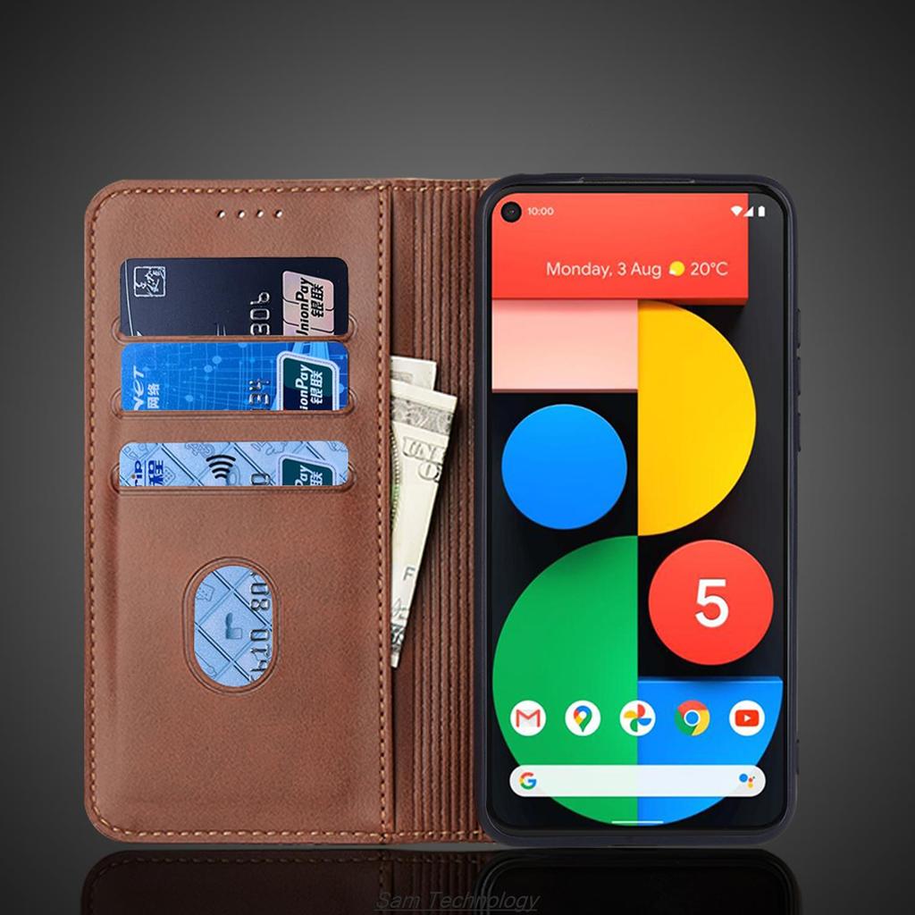 Magnetic Attraction Leather Case for Google Pixel 5 Pixel5 6.0" Holster Flip Cover Case Wallet Phone Bags Capa Fundas Coque