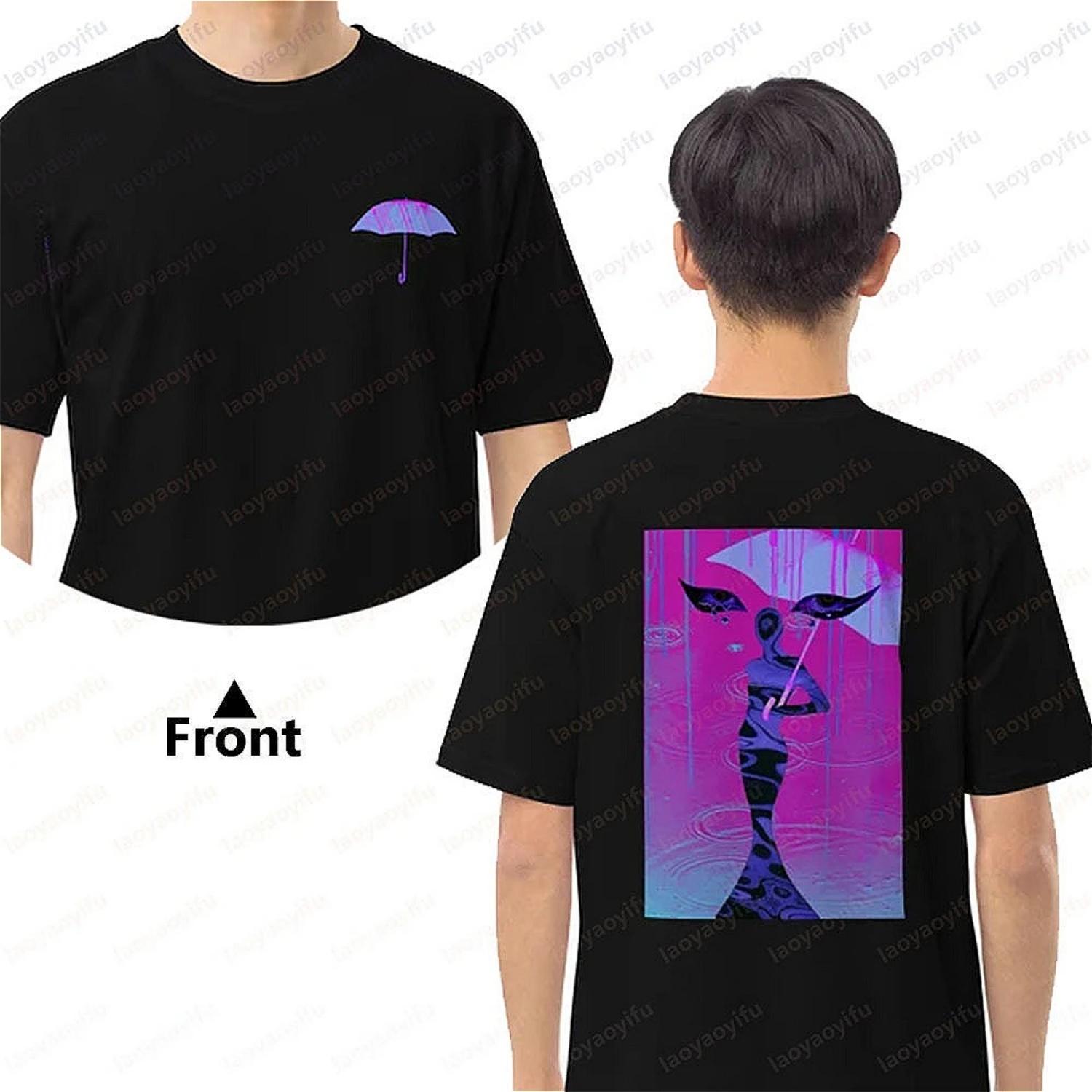 

Inque The Rain Woman T-shirt Japanese Legend Mysterious Horror Shirt Goth Punk Harajuku Style Men Women Tops Cotton Short Sleeve S чёрный