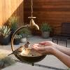 Faucet Design Metal Bird Bath Retro Bird Feeding Bowl Yard Art Feeding Station  Garden Decor