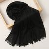 Foreign Trade Silk Scarf Cotton And Linen Headscarf Women'S Spring And Summer Solid Color Japanese And Korean Scarf Sun Protection Warm Shawl Hair