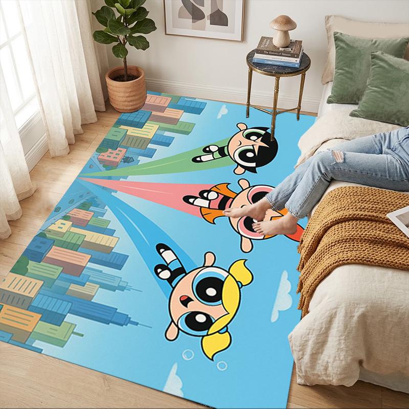 Powerpuff Girls Living Room Nonslip Area Rug Soft Carpet For Bedroom Game Playroom Sofa Office Home Decor Doormat Christmas Gift C9291563