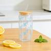 16oz Borosilicate Glass Tumbler With  Lid & Straw - Stylish Transparent Cup (Cute Bowknot Design) For , Drinks & Juices