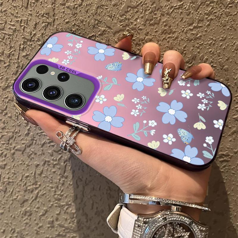 Tulip Floral Frosted Case for Samsung Galaxy S25 S24 S23 S22 Ultra S21 Plus S20 FE A73 A72 A71 A56 A55 A54 A53 Acrylic Cover