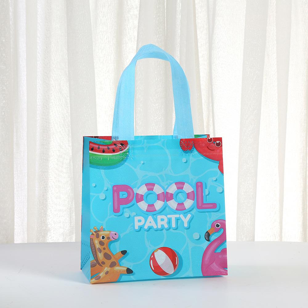 12/30pcs summer themed reusable tote bags for kids party favors beach picnic gift bags nonwoven carry bags for gift