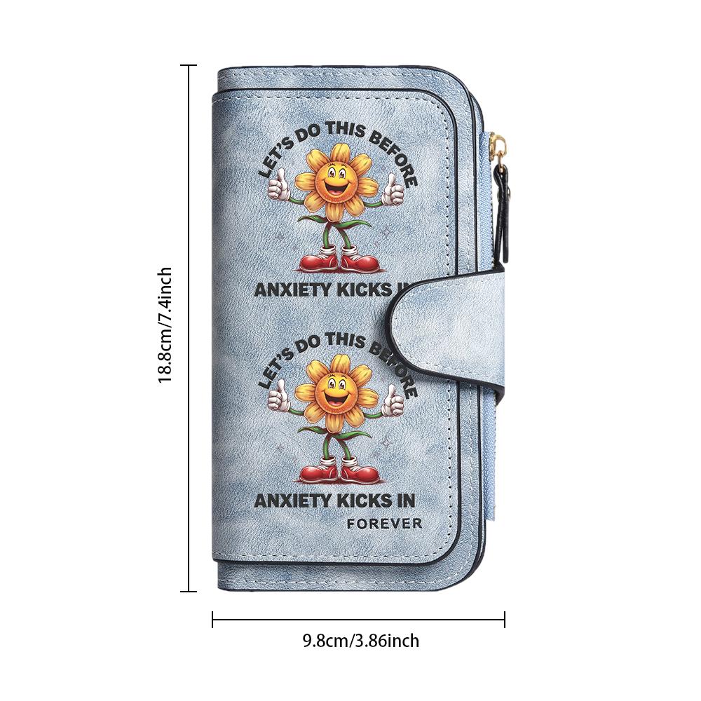 Cute Sunflower Print Long Wallet for Women Portable Card Holder Fashion Purse
