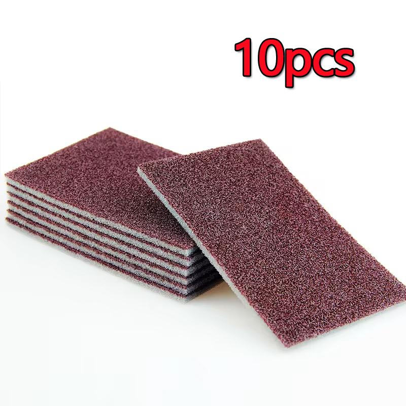 1Roll/10PCS Emery Sponge Magic Wipe Cleaning For Removeing Rust Pan Descaling Clean Rub Kitchen Gadget Bathroom Accessory Dish