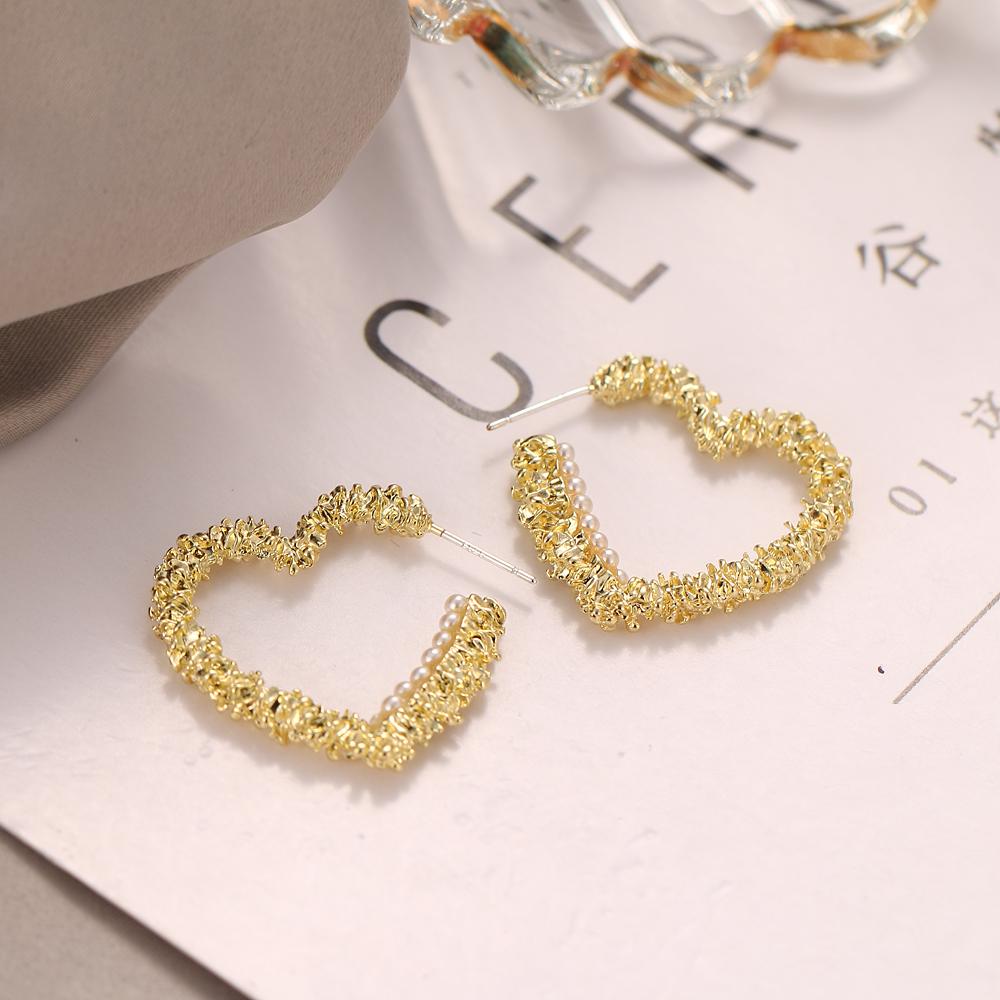 Simple Creative Exaggerated Pineapple Love Heart-shaped Geometric Chain Earrings Women Personality Geometric Girl Earrings