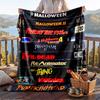 Warm Flannel Blanket Horror Movies Pattern, Lightweight Comfortable Throw Blanket for Bed Sofa Use
