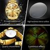 OLEVS Men's Watches Trend Fashion Gold Fine Steel Original Brand Quartz Wristwatch for Man Waterproof Luminous Date Roman Dial
