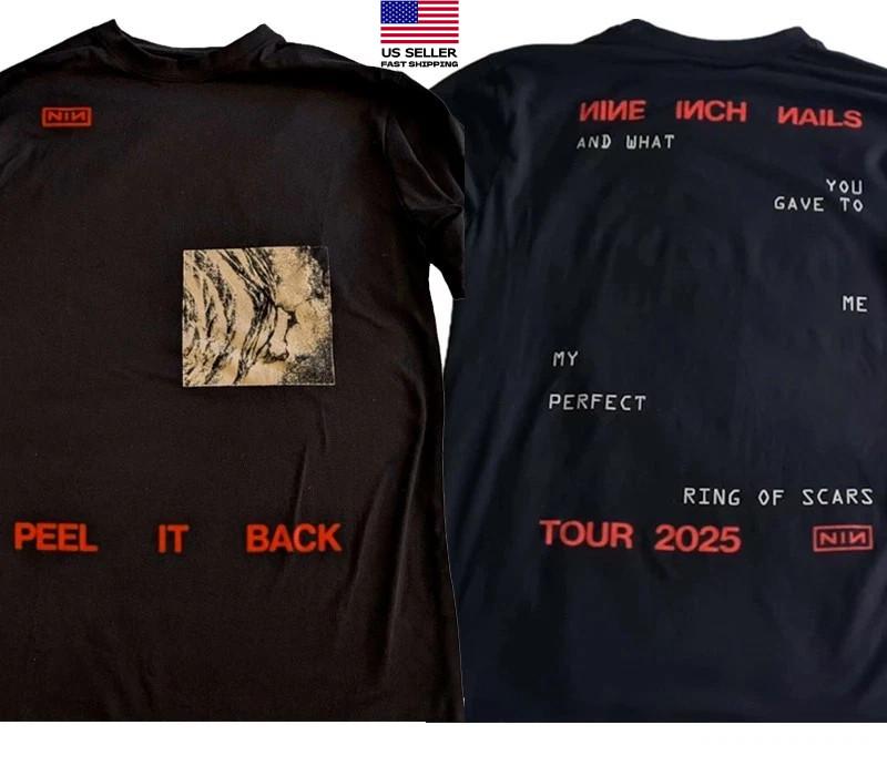 New Apparel Nine Inch Nails Peel It Back Tour 2025 2 sided Black T shirt NH22695 Unisex T-Shirt