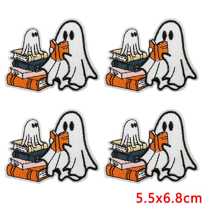 10pcs Wholesale Halloween Series Embroidered Patches For Clothes Jackets Diy Ghost Basketball Iron On Patches For Clothing 
