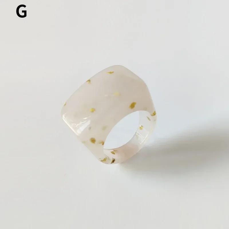 Anillos de Resina Acrílica Creativos de Moda Vintage Simples Geométricos Cuadrados para Mujeres Hombres Joyería