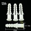 White Plastic Expansion Plugs/Screws 6MM, 8MM, 10MM, 12MM - 1000 pcs/bag