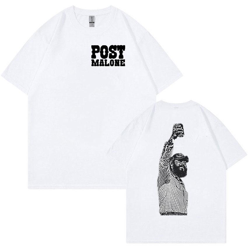 Singer P-Posts M-Malones Print Graphic TShirt Men Hip Hop Fashion Short Sleeve Tshirt Retro Oversize Women Cotton Tee Streetwear