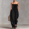 Solid Women Jumpsuits For Spring Summer Sleeveless Slash Neck Loose Fashion Streetwear Overalls Wide Leg Pants Trousers 2026