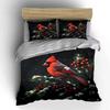 Cardinal Bird On Snowy Branch Bedding Duvet Cover Set  (1*Duvet Cover 2*Pillowcases, Without Duvet Insert)