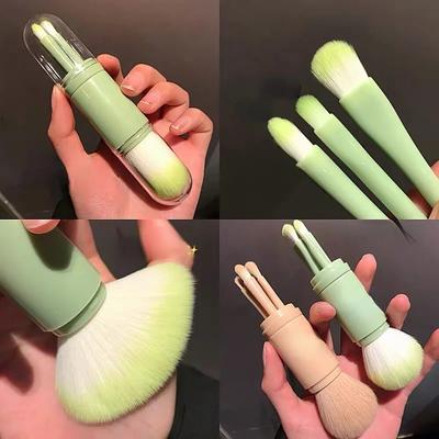 4 v 1 zasouvací štětce na make-up Mini štětec na oči pro sypký pudrový podkladový make-up oční stíny Přenosné nástroje pro krásu