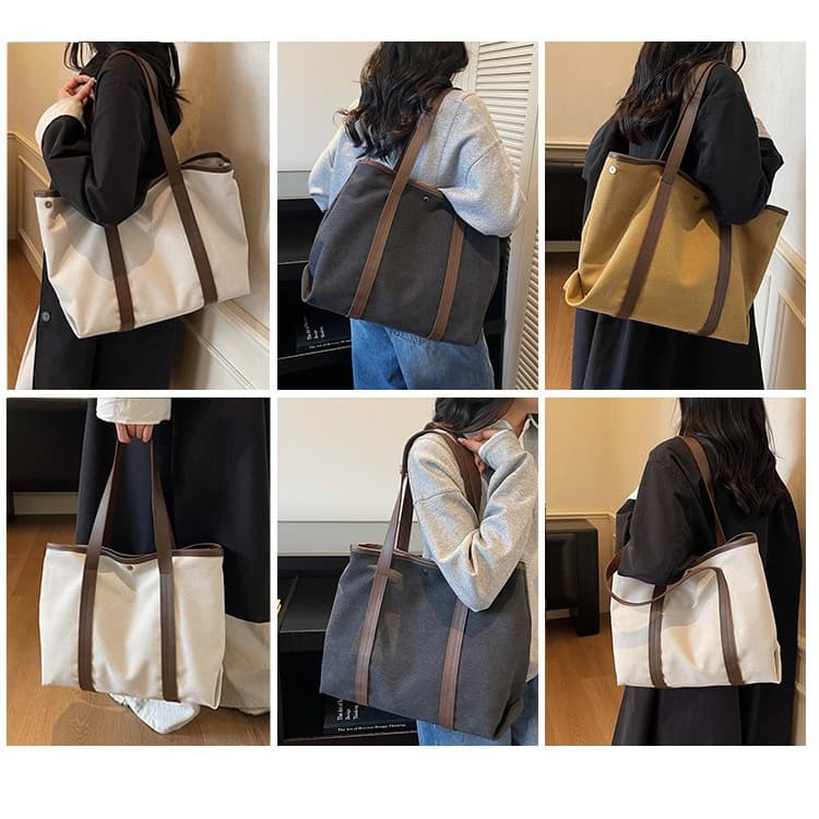 Large capacity canvas tote bag women's shoulder bag