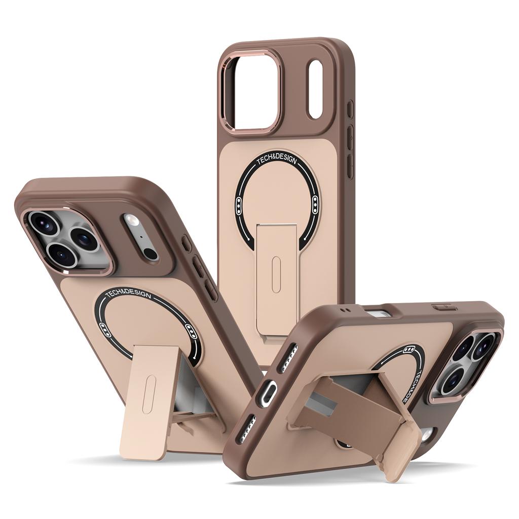 For iPhone 17 Pro Max Case Compatible with MagSafe Foldable Kickstand Shockproof TPU + PC Phone Back Cover