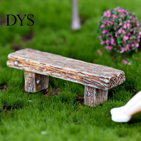 Micro Landscape Romantic Craft Resin Double Stool Bench Garden Figurine Decor
