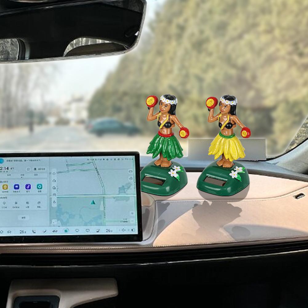 Miniature Girl Home Decoration Car Creative Ornaments Solar Automatic Swing Dancing Doll Jewelry Ornaments Doll Figurines