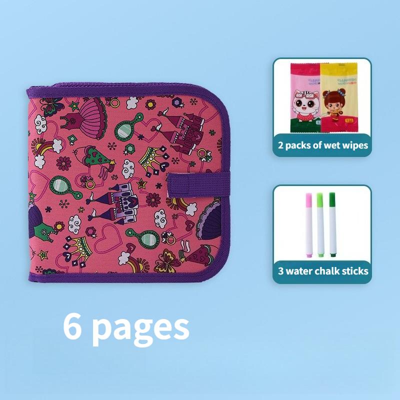 Löschbares Kritzelbuch für Kinder, Kleinkindspielzeug, wiederverwendbare Zeichenblöcke mit 12 Aquarellstiften, Vorschulspielzeug, Reise-Schreib-Malset
