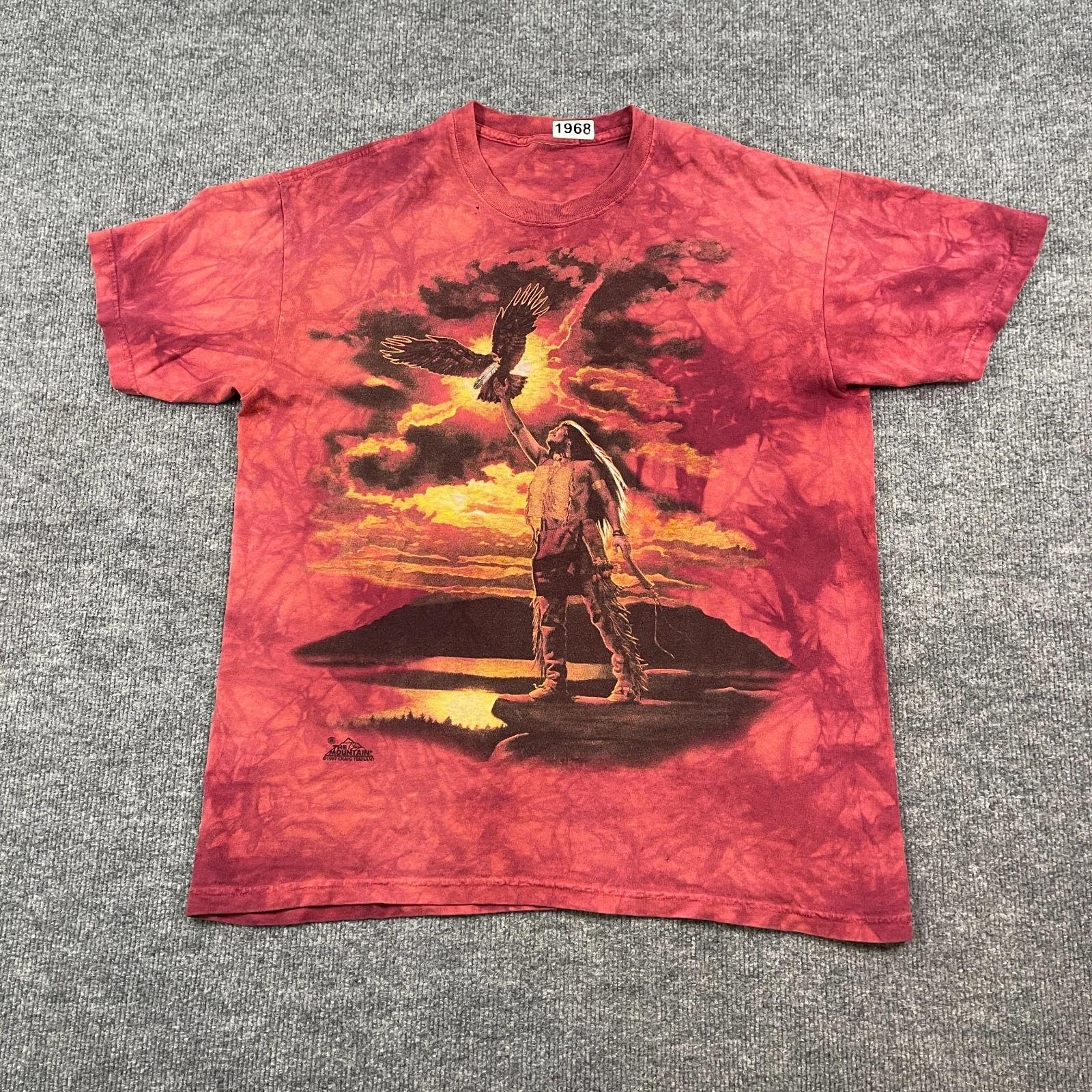 

Vintage 1997 The Mountain Native-American Eagle Shirt Large 22x27 Craig-Tennant 2XL