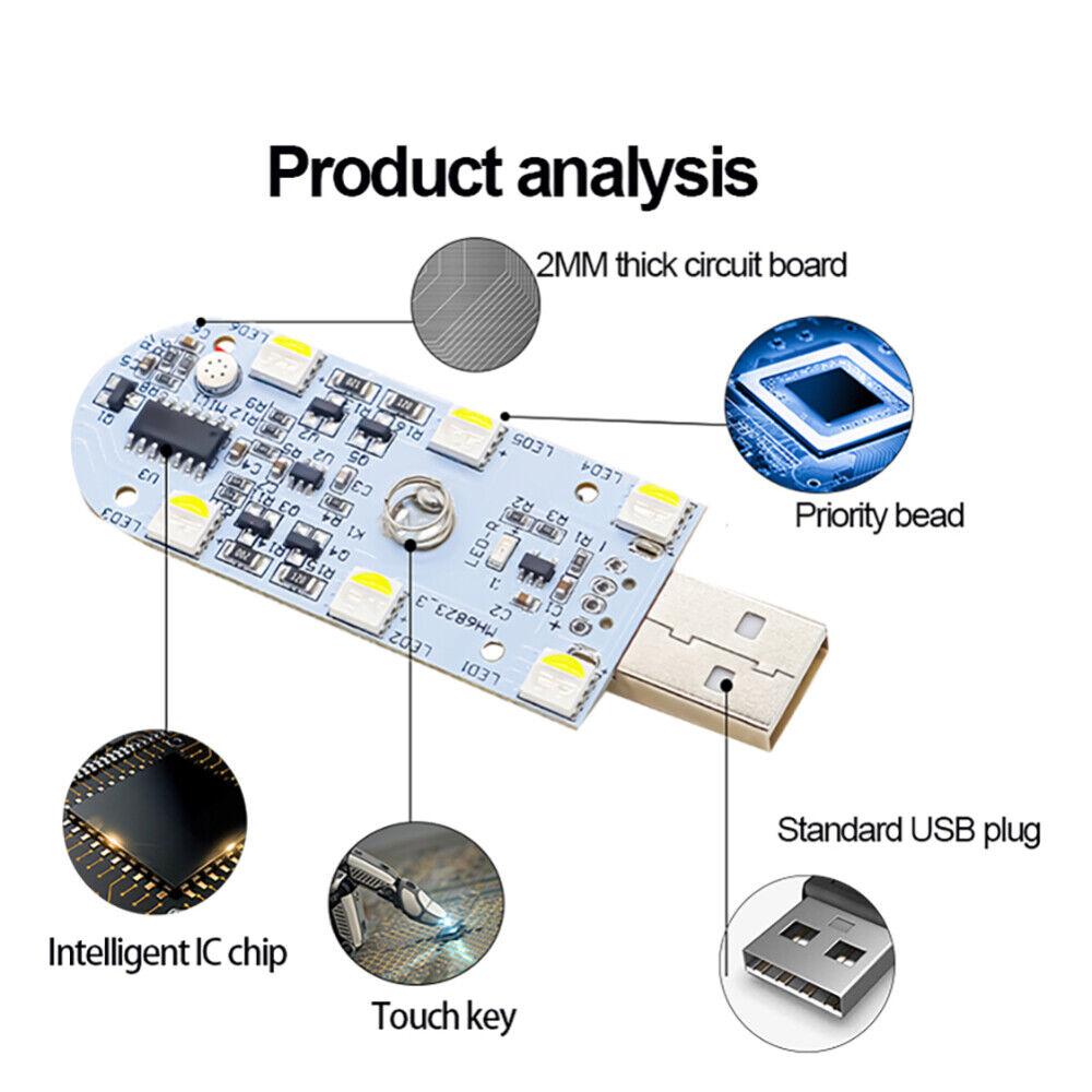 2023 Touch Sensor USB LED Interior Light LED Lamp Car Ceiling Lamp Reading Light Car Decorations Roof Interior Lighting