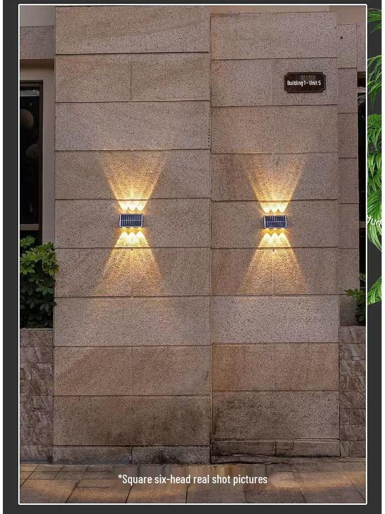 Wasserdichte Solar-Wandleuchte für Außenhof, Garten, Balkon und Terrasse