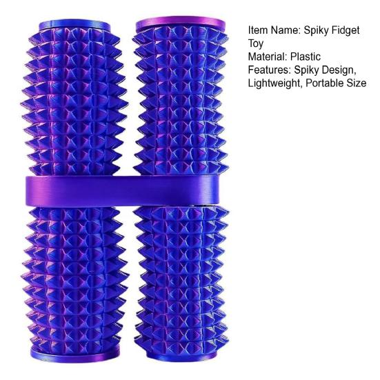 Spiky Grippie Stim Fidget Toy Rotatable Stress Relief Teens Adults Pocket 3D Printed Pain Stimming Tool Portable Bumpy Roller Sensory Toy