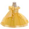 New Children's One-Shoulder Pearl Embroidered Princess Dress for Summer