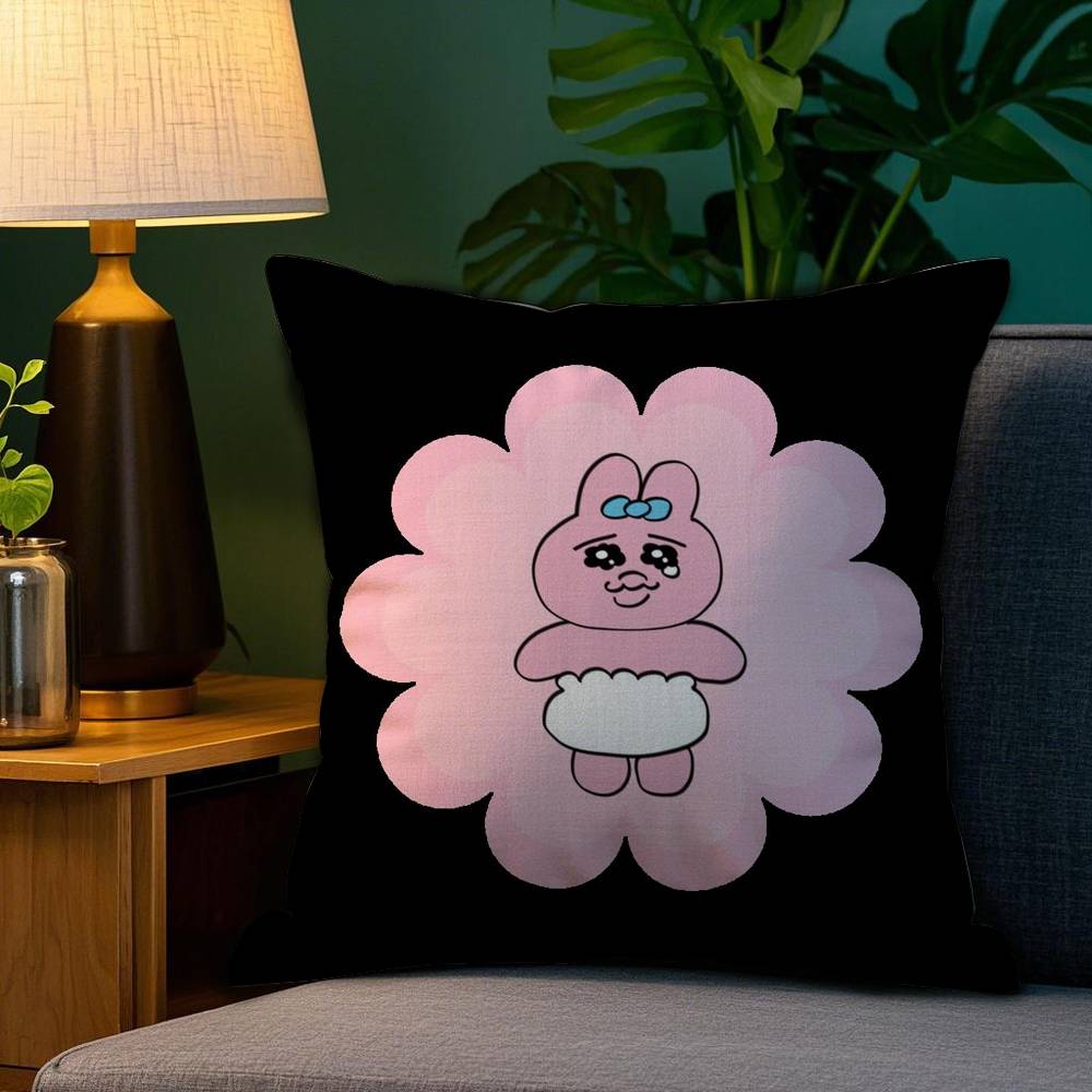 Kawaii O-Opanchu Usag Pillow Case Plush Fabric Soft Double Sided Print Sofa Cushion Cover Throw Pillow Covers
