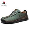 Fashion Handmade Leather Casual Men Shoes Design Sneakers Men Comfortable Leather Men Loafers Hot Sale Moccasins Driving Shoes Plus Size