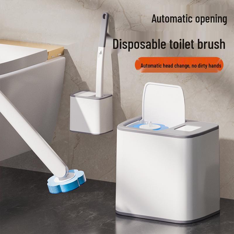 Disposable Antibacterial Toilet Brush Set with Dead Corner Cleaning Heads