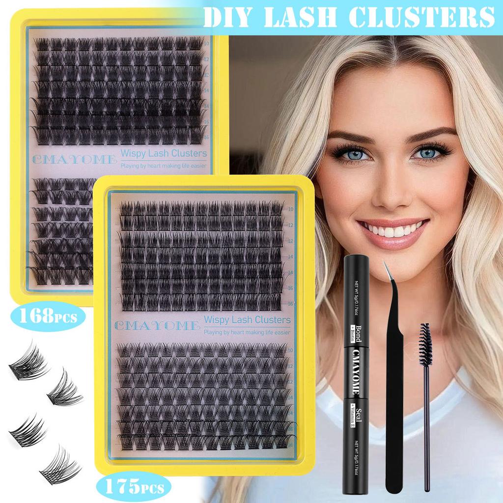 Single Cluster C Curl Multiple Hair False Eyelashes Natural Density 10-16Mdiy Segmented Eyelashes